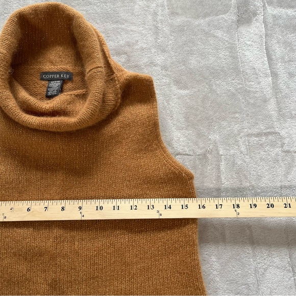 Copper Key Rabbit Hair Sweater Vest Sz M Soft Cozy Fall Turtleneck Chic - Picture 6 of 9
